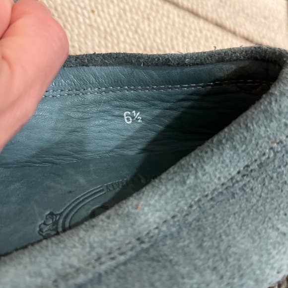 Tods Women’s Loafer Moccasins Driving Moc Teal Turquoise Suede 6.5 Designer - Picture 2 of 9